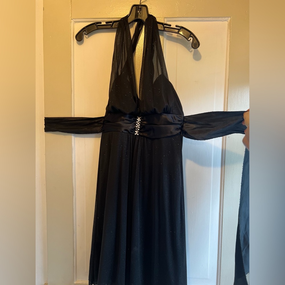 Speechless Black Sleeveless Halter Gown